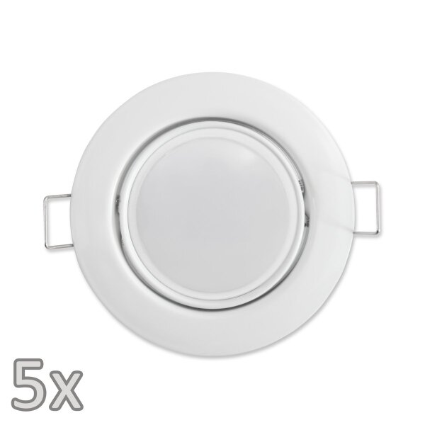Einbauleuchten-Set McShine, 5xRahmen, 5xLED-Modul, 3W, 265lm, 230V, wei&szlig;