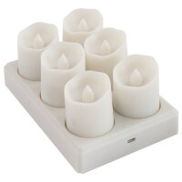 6er Set LED Kerzen McShine LC-06, inkl. Fernbedienung, Netzteil + Ladestation