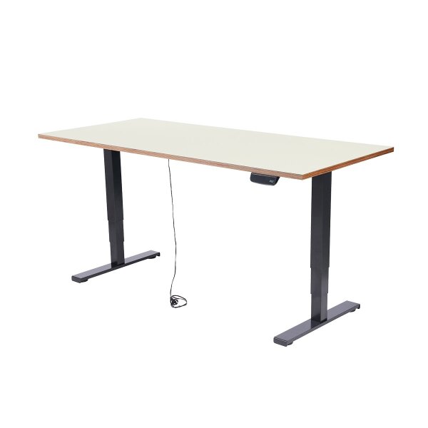 Schreibtisch imstande, Gestell business-b + Platte 140x80cm HPL Platinwei&szlig;