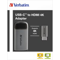 Adapter USB-C auf HDMI 4K Verbatim, 10cm Kabel,...