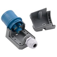 CEE-Stecker McPower, Wandmontage, IP44, 250V, 16A, 3-polig, IP44