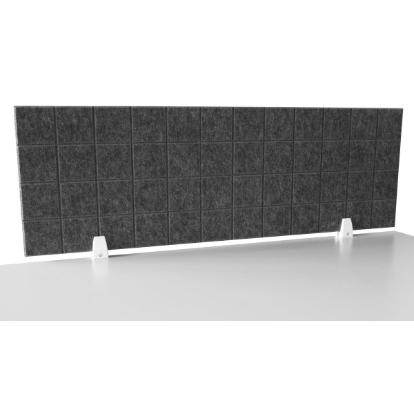 Trennwand-Set imstande, 1x Akustik-Trennwand 120x40cm, 1x. Clip, wei&szlig;, 2er-Pack