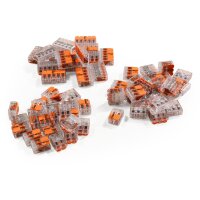 Klemmen-Set WAGO 61-teilig, 27x 221-412, 20x 221-413, 14x...