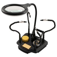 Dritte Hand mit LED-Lupe McPower 11M, 4W, mit USB-Anschluss
