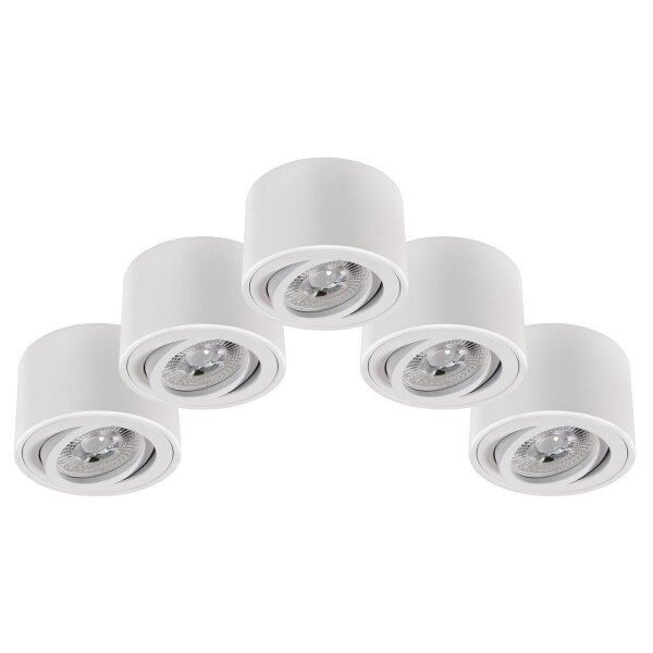 LED-Aufbauleuchte McShine, 5W, 400Lumen, 3000K, &Oslash;xH 80x50mm, 5er-Pack