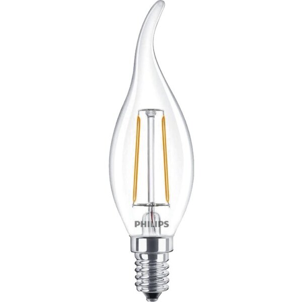 LED Filament-Kerzenlampe Philips CorePro, E14, 2W, 2700K, 250lm, 230V, klar