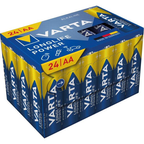 Mignon-Batterie VARTA Longlife Power, 1,5V, Typ AA/LR6, 24er-Pack