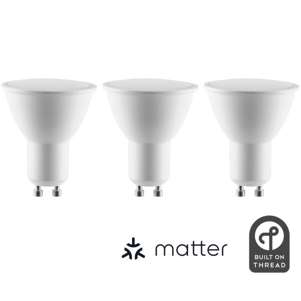 LED-Leuchtmittel ITIUS, GU10, 4,8W, 500lm, RGB+CCT, matter &uuml;ber Thread, 3er-Pack