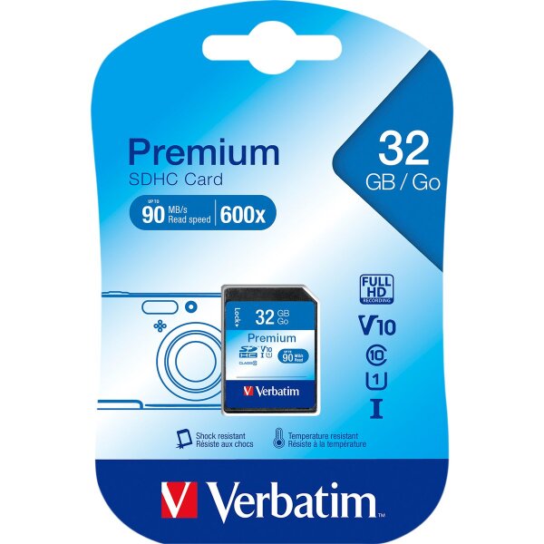 SDHC-Card Verbatim, 32GB, Premium, Class 10, U1, UHS-I