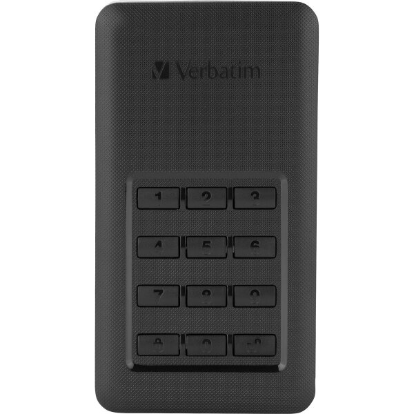 SSD 256GB Verbatim, USB 3.1, A-C, 4,57cm (1,8), schwarz,Secure Portable, Keypad