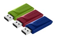 USB 2.0 Stick Verbatim, 16GB, Slider, rot-blau-gr&uuml;n,...