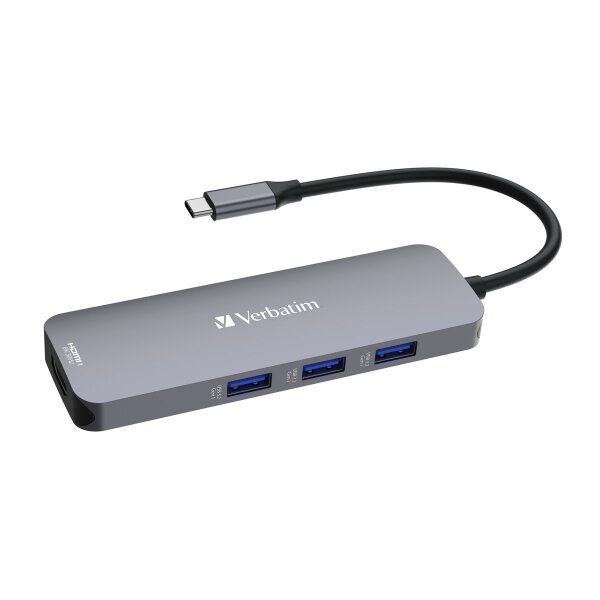 USB-C Pro 8-Port Multiport-Hub CMH-08,Verbatim,3x USB 3.2-A,USB 3.2-C,2x HDMI 4K