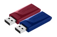 USB 2.0 Stick Verbatim, 32GB, Slider, rot-blau,...