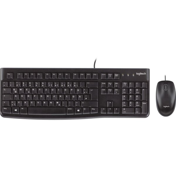 Tastatur/Maus-Set Logitech MK120, USB, 1000dpi, schwarz, kabelgebunden