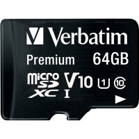 Micro SDHC Card Verbatim, 64GB Speicherkapazit&auml;t,...