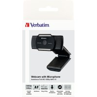 Webcam Verbatim AWC-01- Full-HD 1080p, schwarz,...