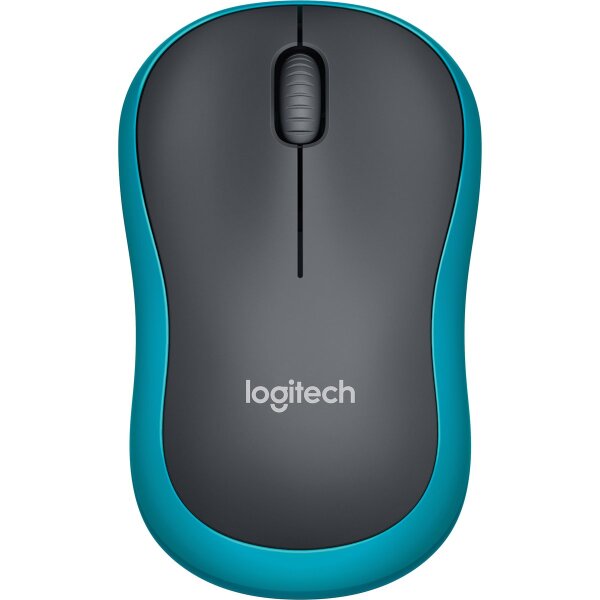 Maus Logitech M185, 1000dpi, blau-schwarz, kabellos