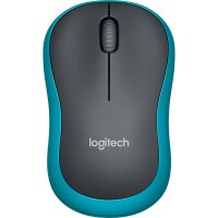 Maus Logitech M185, 1000dpi, blau-schwarz, kabellos