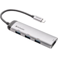 USB-C Multiport-Hub von Verbatim, USB 3.2, 15cm Kabel