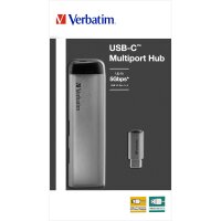 USB-C Multiport-Hub von Verbatim, USB 3.2, 15cm Kabel
