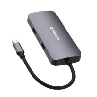 USB-C Multiport-Hub Verbatim CMH-05, 2x USB 3.2C, HDMI 4K, USB 3.1-C Kabel