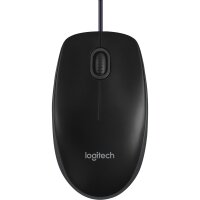 Maus Logitech B100, USB, 800dpi, schwarz, kabelgebunden