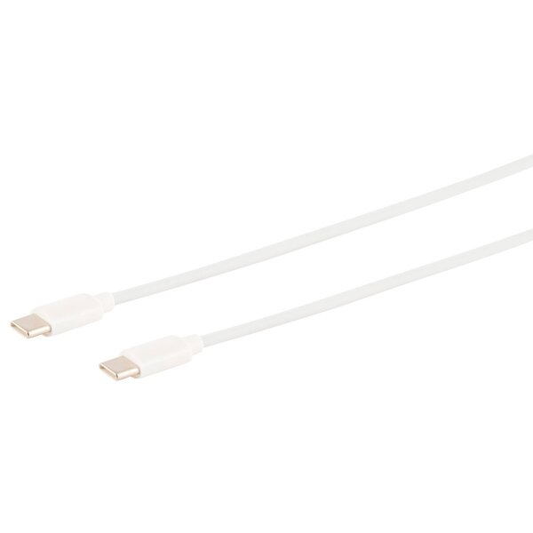 USB Lade-Sync Kabel, USB-C Stecker auf USB-C Stecker, 2.0, ABS, wei&szlig;,  1m