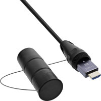InLine&reg; HDMI Kabeltrommel, AOC HDMI 2.1 Kabel, 8K/60Hz, armiert, schwarz, 50m
