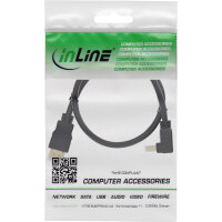HDMI HS Kabel gewinkelt mit Eth. ST / ST verg. Kont. schwarz