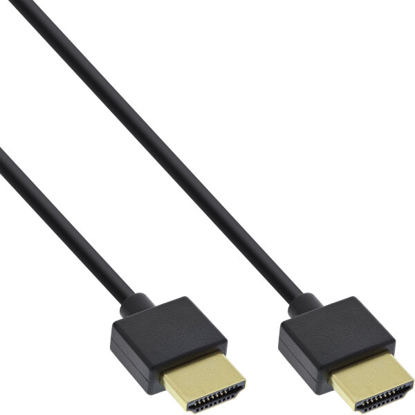 HDMI Superslim Kabel A an A HS mit Eth. Premium schwarz / gold