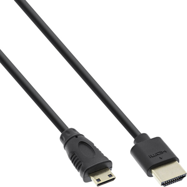 HDMI Superslim Kabel A an C HS mit Eth. Premium schwarz / gold