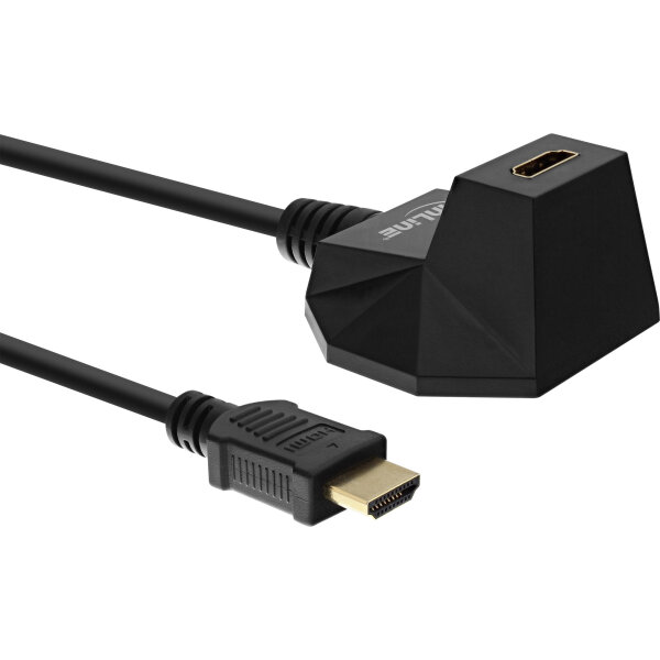 HDMI-HS Verl. m. Standfu&szlig; m. Eth. 4K2K ST / BU schwarz / gold