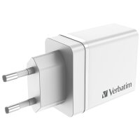 Ladeadapter Verbatim CHR-30EU2, 30W, wei&szlig;, 2xUSB-A,...
