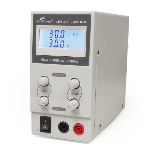 Labornetzger&auml;t McPower LBN-303, 0-30 V, 0-3 A regelbar, LC-Anzeige