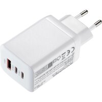 USB GaN Schnellladeger&auml;t McPower, 65W, 2x USB-C PowerDelivery, 1x USB-A QC