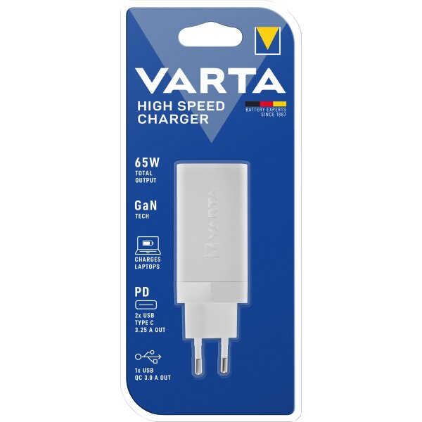 High Speed Ladeadapter VARTA, wei&szlig;, 2x USB-A, 2x USB-C