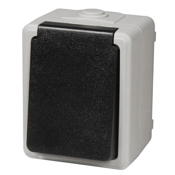Feuchtraum Steckdose McPower Taff, 250V~/16A, IP44, AP, grau