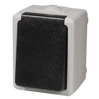 Feuchtraum Steckdose McPower Taff, 250V~/16A, IP44, AP, grau