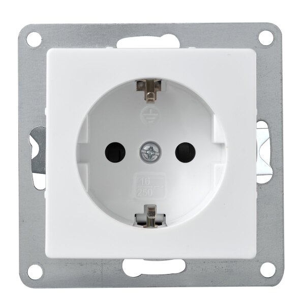 Schutzkontakt-Steckdose McPower Cup 250V~/16A, UP, Einsteckschutz, wei&szlig;