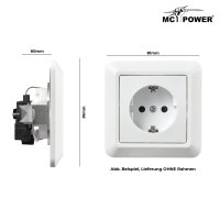 Schutzkontakt-Steckdose McPower Cup 250V~/16A, UP, Einsteckschutz, wei&szlig;
