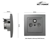 Antennendose McPower Flair f&uuml;r TV, Radio und Sat, UP, anthrazit