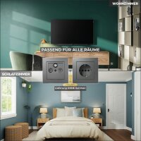 Antennendose McPower Flair f&uuml;r TV, Radio und Sat, UP, anthrazit