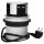 Tisch-Einbausteckdose &Oslash;10cm, 4 fach, 2 USB 2,4A, silber- schwarz, versenkbar