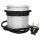 Tisch-Einbausteckdose &Oslash;10cm, 4 fach, 2 USB 2,4A, silber- schwarz, versenkbar