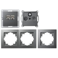 Schalter und Steckdosen Set McPower Flair Multimedia...