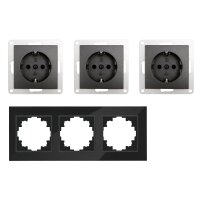 Steckdosen Set McPower Flair Beginner 3S-Style Profi anthrazit, Glasrahmen, Steckanschluss