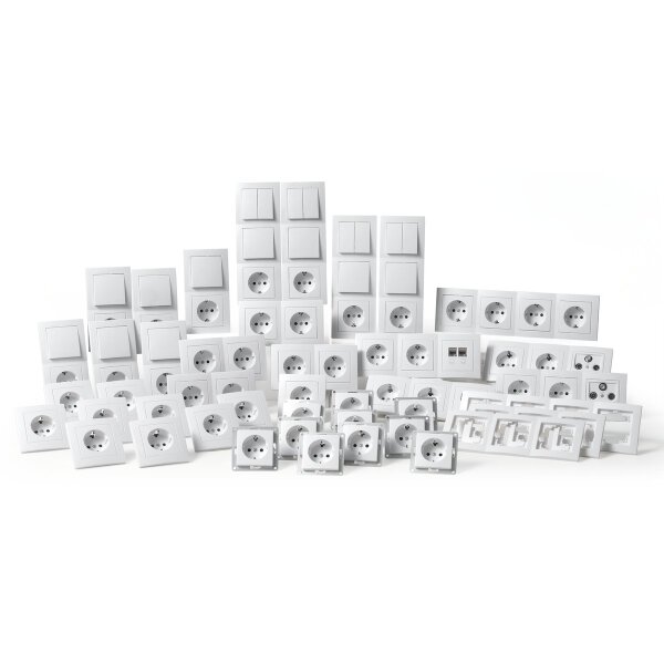 Schalter und Steckdosen Set McPower Flair Megaset-Profi 100-teilig, wei&szlig;, Steckanschluss