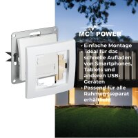 Taster McPower Flair mit Namensschild, 250V~/10A, UP, wei&szlig;