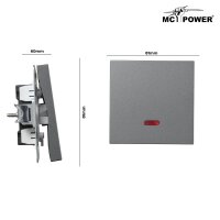 Schalter McPower Shallow 250V~/10A, UP, Orientierungsleuchte, Steckanschluss, anthrazit