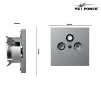 Antennendose McPower Shallow f&uuml;r TV, Radio und Sat, UP, anthrazit